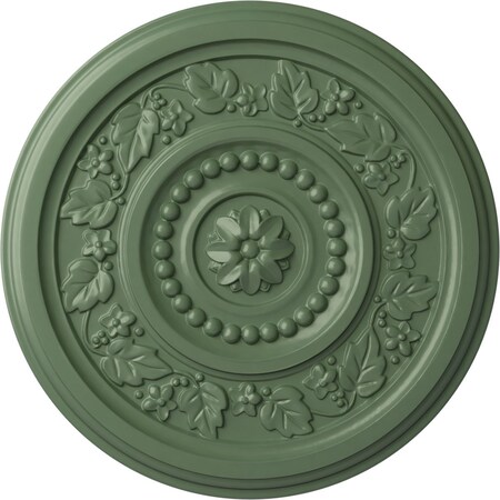 Ekena Millwork Marseille Ceiling Medallion (Fits Canopies up to 4 1/4"), 16 1/8"OD x 5/8"P, Athenian Green CM16MAAGF
